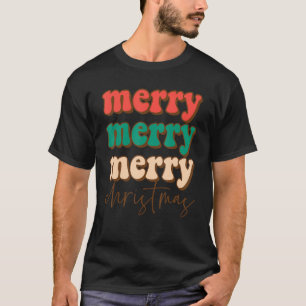 Groovy Retro Frohe Weihnachts Pajama für Männer Fr T-Shirt