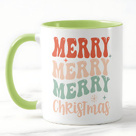 Groovy Retro Fröhliche Fröhliche Fröhliche Weihnac Tasse