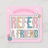 Groovy Retro Fun 70er Pastel Makeup Salon Nails We Empfehlungskarte (Vorderseite)