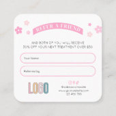 Groovy Retro Fun 70er Pastel Makeup Salon Nails We Empfehlungskarte (Rückseite)