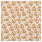 Groovy Retro Funky Blume auf Friedenszeichen Stoff (Muster)