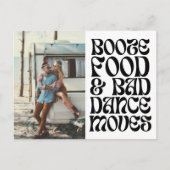 Groovy Retro Funny Wedding Save the Date Ankündigungspostkarte (Vorderseite)