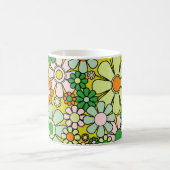 Groovy Retro Garden 60er 70er Spring Floral Patter Kaffeetasse (Mittel)