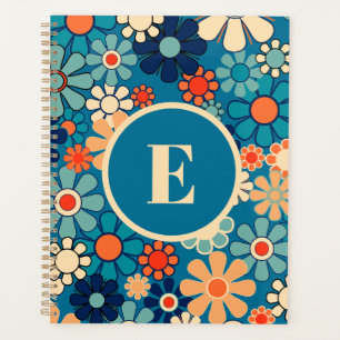Groovy Retro-Garten Blumen 60er 70er personalisier Planer