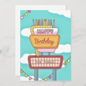 Groovy Retro Geburtstagskartenzeichen Feiertagskarte (Vorne/Hinten)