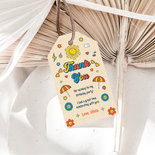 Groovy Retro Geburtstagsparty Danke für das Gesche Geschenkanhänger