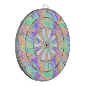 Groovy Retro Gefärbte Krawatte Pastel Marble Swirl Dartscheibe (Vorderseite Links)