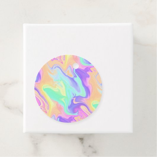 Groovy Retro Gefärbte Krawatte Pastel Marble Swirl Geschenkanhänger (Beispiel)