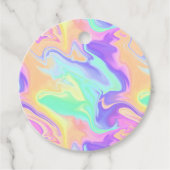 Groovy Retro Gefärbte Krawatte Pastel Marble Swirl Geschenkanhänger (Vorderseite)
