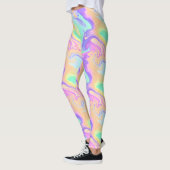 Groovy Retro Gefärbte Krawatte Pastel Marble Swirl Leggings (Links)