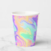 Groovy Retro Gefärbte Krawatte Pastel Marble Swirl Pappbecher (Links)