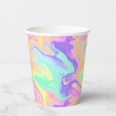 Groovy Retro Gefärbte Krawatte Pastel Marble Swirl Pappbecher (Vorderseite)