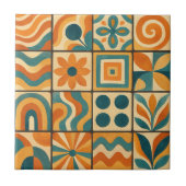 Groovy Retro Geometric Fliese (Vorderseite)