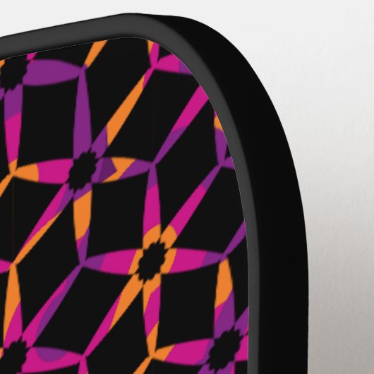 Groovy Retro Geometric Mit Monogramm Name Pickleball Schläger (Linke Seite)