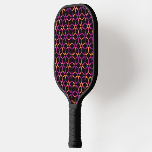 Groovy Retro Geometric Mit Monogramm Name Pickleball Schläger (Links)