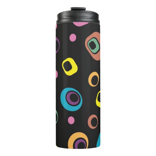 Groovy Retro-Geometrischer Reisebecher Thermosbecher (Vorderseite)