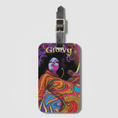 Groovy Retro Gepäcktag Gepäckanhänger (Vorderseite Vertikal)