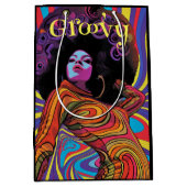 Groovy Retro Geschenktasche Mittlere Geschenktüte (Vorderseite)