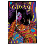 Groovy Retro Geschenktasche Mittlere Geschenktüte (Rückseite)