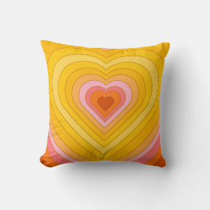 Groovy Retro geschichtetes Herz Kissen