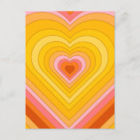Groovy Retro geschichtetes Herz