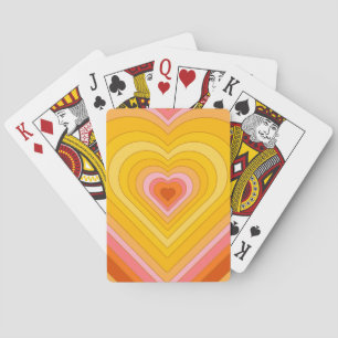 Groovy Retro geschichtetes Herz Spielkarten