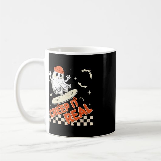 Groovy Retro Ghost Halloween Creep It Real Boys Sk Kaffeetasse (Links)