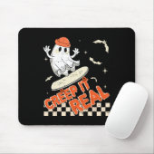 Groovy Retro Ghost Halloween Creep It Real Boys Sk Mousepad (Mit Mouse)