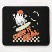 Groovy Retro Ghost Halloween Creep It Real Boys Sk Mousepad (Vorne)
