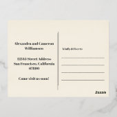 Groovy Retro Gold Foil Neue Adresse Postkarte (Rückseite)