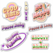 Groovy, Retro Good Vibes Sticker Pack (Vorderseite)