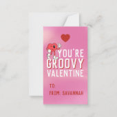 Groovy Retro Gradient Valentins-Klassenkarte Mitteilungskarte (Vorderseite)