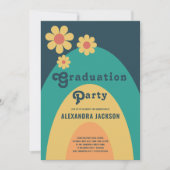 Groovy Retro Graduation Party Einladung (Vorderseite)