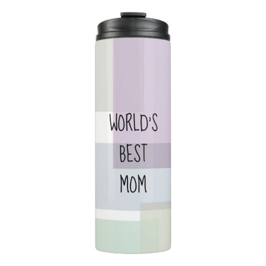 Groovy Retro Green Dusty Blue Floral Thermosbecher (Vorderseite)