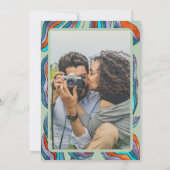 Groovy Retro Green Foto Hochzeit Probe Dinner Einladung (Rückseite)