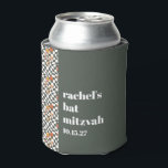Groovy Retro Green Mushrooms Custom Bat Mitzvah Dosenkühler<br><div class="desc">Groovy Retro Green Mushrooms Custom Bat Mitzvah Can Cooler</div>