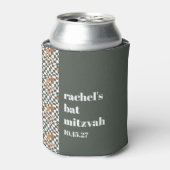 Groovy Retro Green Mushrooms Custom Bat Mitzvah Dosenkühler (Kanne Vorderseite)