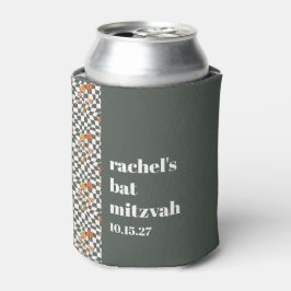 Groovy Retro Green Mushrooms Custom Bat Mitzvah Dosenkühler