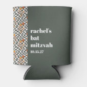 Groovy Retro Green Mushrooms Custom Bat Mitzvah Dosenkühler (Vorderseite)