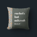 Groovy Retro Green Mushrooms Custom Bat Mitzvah Kissen<br><div class="desc">Groovy Retro Green Mushrooms Custom Bat Mitzvah Throw Kissen</div>