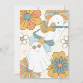 Groovy Retro Halloween Ghost Boy's Geburtstag Einladung (Rückseite)