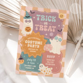 Groovy Retro Halloween Kostüm Party Niedliche Geis Einladung