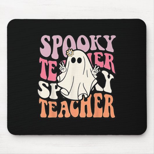 Groovy Retro Halloween Spooky Teacher Trick oder T Mousepad (Vorne)