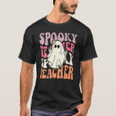 Groovy Retro Halloween Spooky Teacher Trick oder T T-Shirt (Vorderseite)