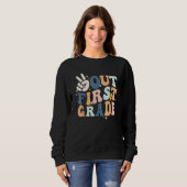 Groovy Retro Happy Last Day Of School Peace Out Fi Sweatshirt (Vorne ganz)