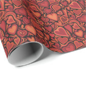 Groovy Retro Hearts 70s Print Wrapping Paper Roll Geschenkpapier (Rolleneckpunkt)