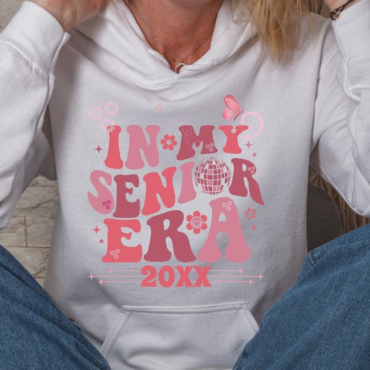 Groovy Retro High School Senior Ära Name Datum Hoodie