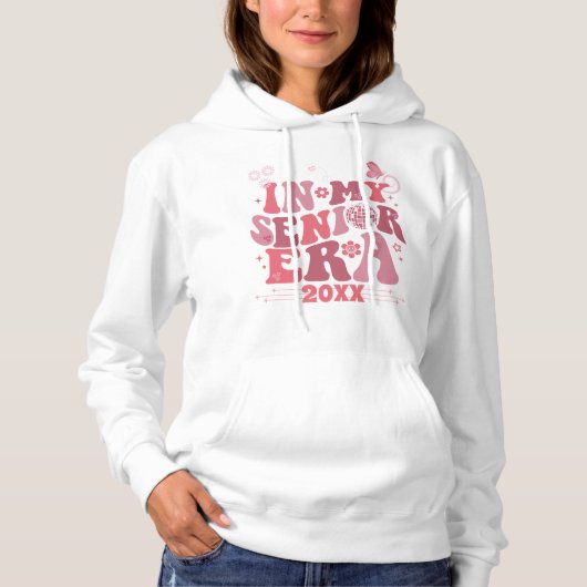 Groovy Retro High School Senior Ära Name Datum Hoodie (Vorderseite)