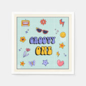 Groovy Retro Hippie Birthday Party Napkins Serviette (Vorderseite)