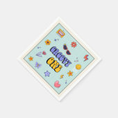 Groovy Retro Hippie Birthday Party Napkins Serviette (Ecke)